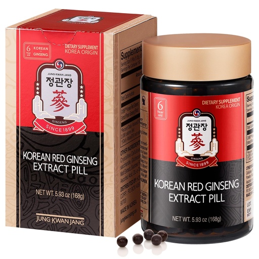 [BRSREFLYCUCQ2ELH] JUNG KWAN JANG Korean Red Ginseng Extract Pill - Red Panax Ginseng Energy Supplements with Rice Powder, Vitamins C & E - No Caffeine (800 Pills, 5.93 oz)