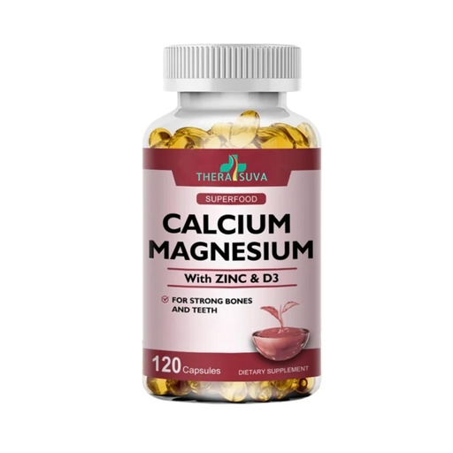 [BRSROHABABYAGHQV] Extra Strength Calcium 1000mg + Magnesium 400mg + D3 + Zinc, Complex Supplement for Bone and Immune Health, 2 Month Supply, 120 Softgels