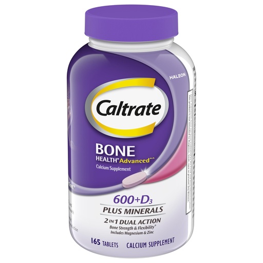 [BRSWIY32C4HRQ2DY] Caltrate 600 Plus D3 Plus Minerals Calcium and Vitamin D Supplement Tablets, Bone Health and Mineral Supplement for Adults - 165 Count