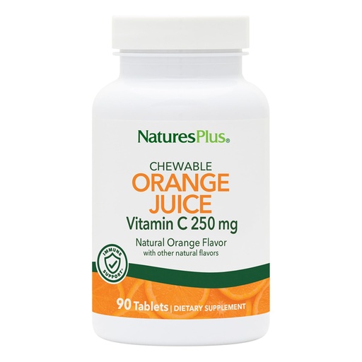 [BRSWIYT3PMCAAH3I] NaturesPlus Orange Juice - 90 Chewable Tablets - 250 mg Vitamin C - High-Potency Immune Support Supplement, Antioxidant - Gentle on Stomach - Vegan, Gluten Free - 90 Servings