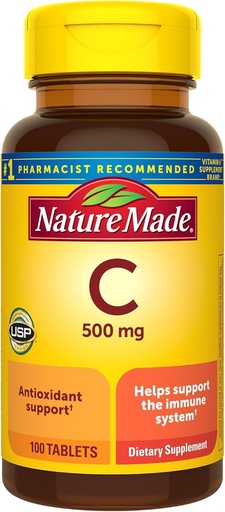[BRSWKYQ3CEIBKA34] Nature Made Vitamin C 500 mg Caplets, 100 Count to Help Support the Immune System? (Pack of 3)