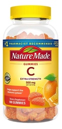 Nature Made | Vitamin C | Extra Strength | 500 mg per Serving | Dietary Supplement for Immune Support | 180 Gummies | 90 Day Supply |