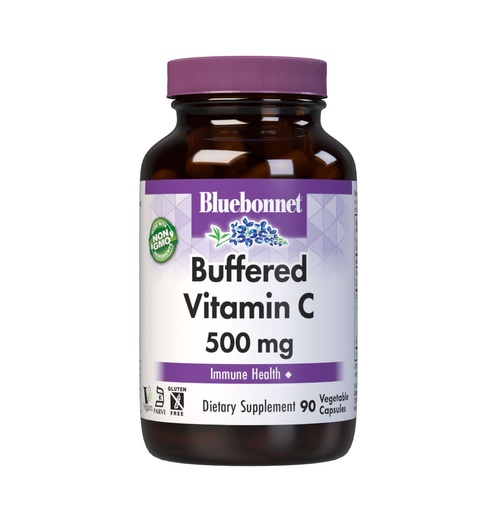[BRSWIYIMOIEAGCDC] Bluebonnet Buffered Vitamin C 500 mg Vegetable Capsules, 90 Count, White (743715005686)