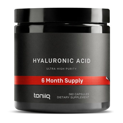 [BRSW2CQRDN4GEAL4] Toniiq Hyaluronic Acid Supplements – Lab Tested 95% Ultra High Purity – Fermented and Bioavailable with Vitamin C – Third Party Lab Tested – 360 Capsules
