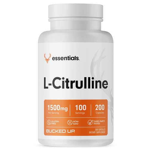 [BRSREHALAUPAK33B] Bucked Up L-Citrulline 200 Capsules | 1500mg Per Serving | Gluten-Free | Non-GMO | Third-Party Tested | Premium Citrulline Supplement for Daily Use - 100 Servings (200 Capsules)