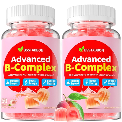 [BRSREEL7OQCRYHI2] Organic Methylated Vitamin B Gummies: Natural Complex Supplement with B1 B2 B3 B5 B6 B7 B9 B12 Plus D3 Zinc Magnesium Ashwagandha Omega3 - Energy Support for Work Adults Women Men(120Count)