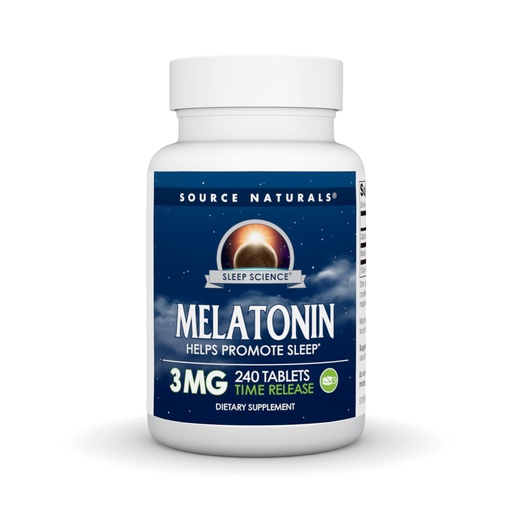 [BRSWIYQOAUMROC3Y] Source Naturals Time Released Melatonin 3 mg - 240 Time Release Tablets