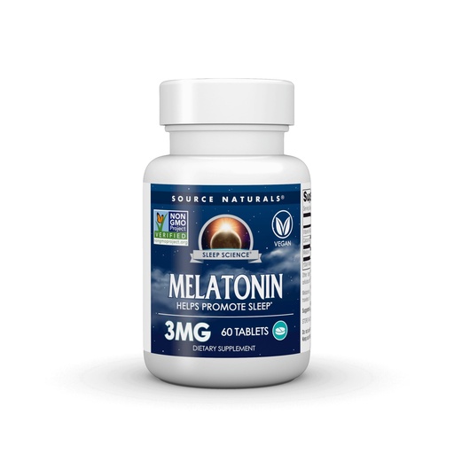 [BRSWIY35AQPG2FL2] Source Naturals Sleep Science Melatonin* - 3 mg, 60 Time Released Tablets