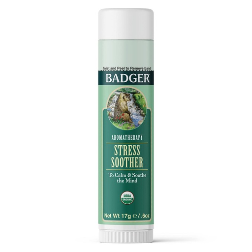 [BRSWIGYTAYIRKCDU] Badger - Stress Soother Balm, Aromatherapy Balm Stick, Certified Organic, Aromatherapy Oil, Essential Oil Roller, 0.6 oz