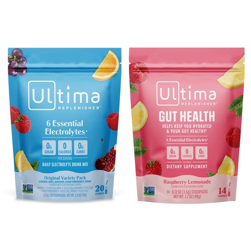 [BRSRAHD2BENAAC35] Ultima Replenisher Electrolyte Powder Drink Mix Bundle – Sugar Free – Variety, Gut Health – 20 Stickpacks, 14 Stickpacks – 6 Electrolytes and Minerals – Keto Friendly, Vegan, Non-GMO