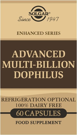 [BRSWIYT3PMCGAEA3] Solgar Advanced Multi-Billion Dophilus, 60 Vegetable Capsules - Supports Healthy Intestinal Flora - 5 Billion Microorganisms Per Serving - Gluten, Dairy, Lactose & Milk No - Vegetarian - 60 Servings
