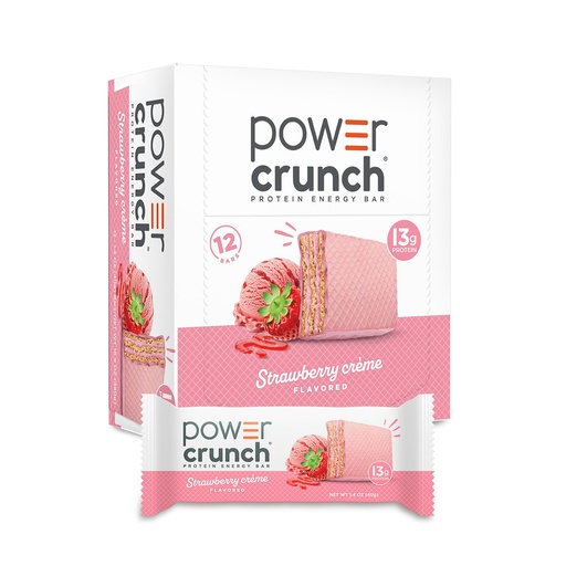 [BRSWYAI5CUIWCYIZ] Power Crunch Protein Energy Wafer Bars, Strawberry Crème, 1.4 Ounce (12 Count)