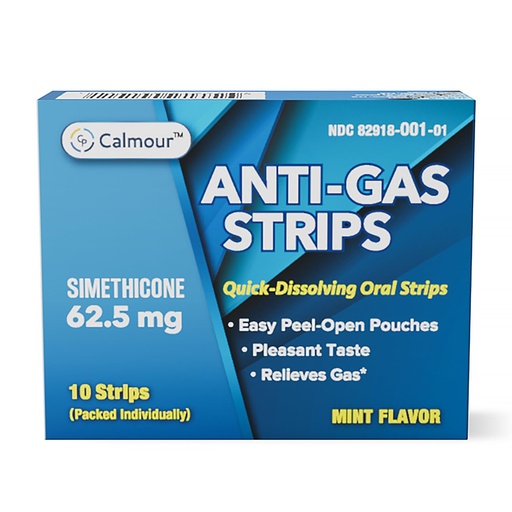 [BRSROZA3OIDW2GQY] Anti Gas Relief 10 Strips | Mint Flavor Oral Dissolvable Strips | Rapid Gas and Bloating Relief for Adults, Women and Men | Simethicone 62.5 mg | No Water Needed