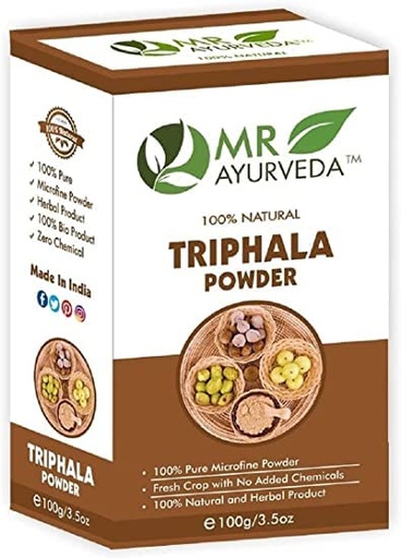 [BRSRMAQHDMHBMHI6] Metrol MR Ayurveda 100% Herbal Triphala Powder | Triphala Powder for Hair | Triphala Powder Organic | Triphala Powder for Face | Triphala Powder for Skin | No Added Chemicals, 100 Grams