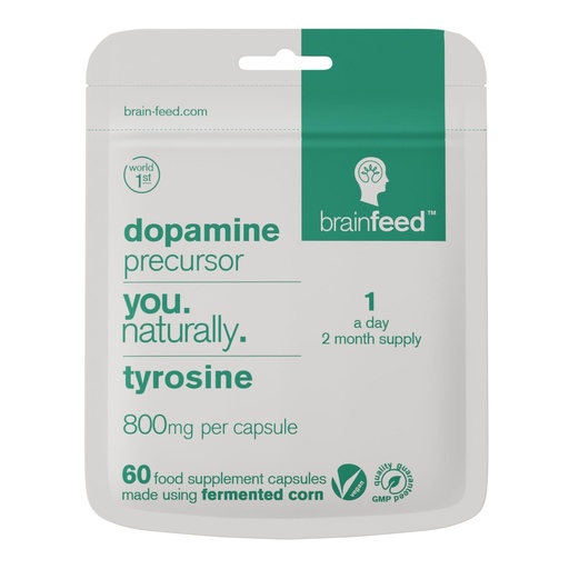[BRSWGFA6C4CQ2CLJ] Dopamine Supplements (60) | High Strength Dopamine Booster | 800mg l-tyrosine per Capsule 1-a-Day | Dopamine Brain Food Alertness, Focus & Motivation | 2-Month Supply | Vegan