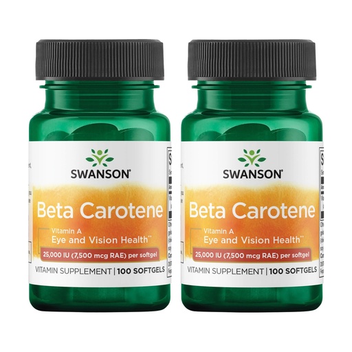 [BRSWGAACO4CAMHY7] Swanson Beta-Carotene (Vitamin A) 25000 Iu (7500 mcg) 100 Sgels (2 Pack)