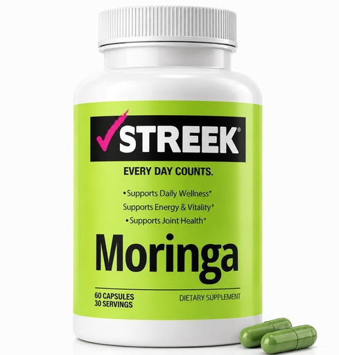 [BRSRACYFOV5BOAA4] Streek Moringa Capsules – Pure Moringa Oleifera Leaf Powder Supplement, 800 mg per Serving, 60 Capsules