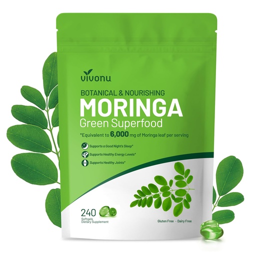 [BRSREZQCB56RUF3K] Pure Moringa Softgel, Moringa Leaf Extracts, 120 Day Supply, 30:1 Ultra-Concentrated Liposomal Tech 98% Absorption, Complete Green Superfood, for Energy, Skin, Immune & Gut Health