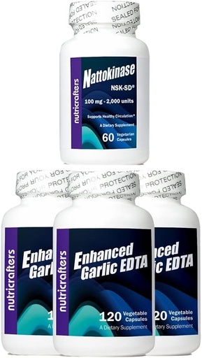 [BRSRMZD6OZYRA3L4] 3 Bottles Enhanced Garlic EDTA with a Free Bottle of Nattokinase