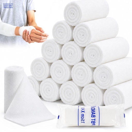 [BRSROAQFOYBGG2TL] MAQIHAN 15PACK Gauze Rolls Bandages - 3 in x 4.9 Yards Rolled Gauze Wrap | Individually Wrapped Bandage Roll, Halloween Mummy Wraps, Breathable First Aid Supplies, Lightweight Wound Care Kit