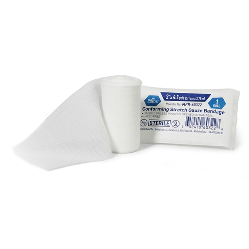 [BRSWKYI3BYIGY23E] MED PRIDE Sterile Conforming Gauze Bandage,Latex-Free,2 in x 4.1 yd,1 Count