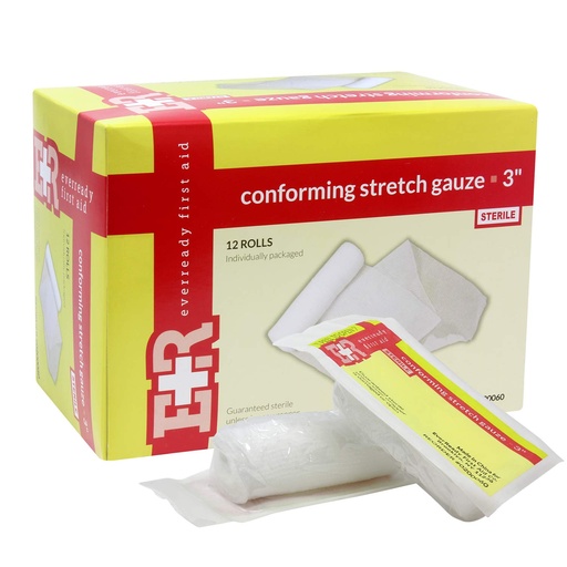 [BRSWKYYKOVYQCDTM] Ever Ready First Aid Sterile Conforming Gauze Roll Bandage - Box of 12-3 inch