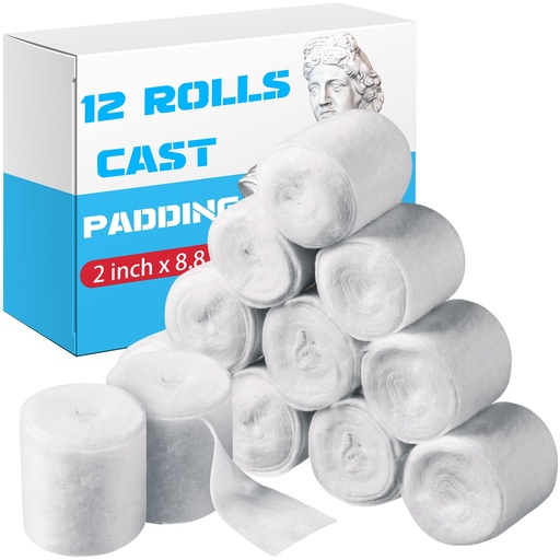 [BRSW2233OQHBSCI3] Nuanchu 12 Rolls Medical Cotton Cast Padding Roll Individual Pack Soft Plaster Cloth Gauze Roll Undercast Padding Wrap Bandage for Halloween Bandage Art Body Casts Mask Making Craft(2 Inch X 8.8 ft)