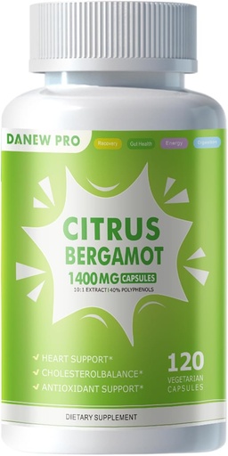 [BRSRAEL4BB7GGAAV] Organic Citrus Bergamot 1400mg, 120 Capsules -Citrus Bergamia - Essential Oil and Citrus Bioflavonoids - Natural Heart Health Supplements for Women and Men - Non-GMO Pills