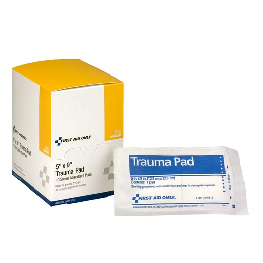 [BRSWIG3ZOEDBSE3Y] First Aid Only - LYSB00I02OMJU-SPRTSEQIP Trauma Pad, 5 Inch X 9 Inch, 10 Count Box