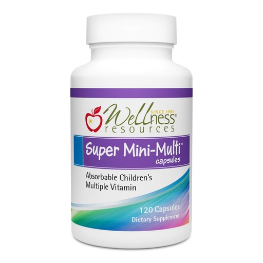 [BRSWI2Q3AQAA2DL6] Super Mini-Multi - Children's Multivitamin Swallowable Capsules with Methyl Folate, Methyl B12 and Coenzyme B Vitamins for Growth, Focus, Brain Health (120 Capsules)