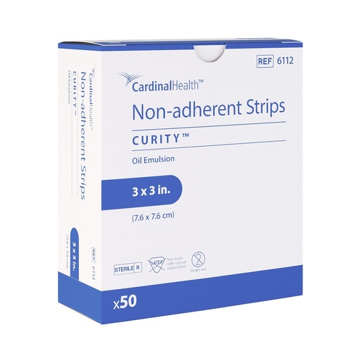 [BRSWKFQDAQCB2C3U] Curity™ Gauze Sponges – 3" x 3", 12‑Ply, Box of 50 - Sterile Oil‑Emulsion Gauze, Gentle Non‑Stick Wound Dressing for Sensitive Skin & Post‑Op Care - 6112