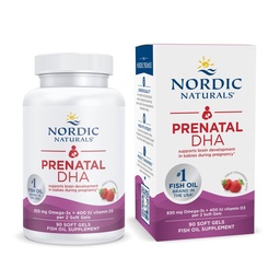 Nordic Naturals Prenatal DHA, Omega-3 + Vitamin D3, Strawberry - 90 Count | 830 mg omega-3 plus 400 IU vitamin D3 per serving supports brain development during pregnancy and lactation. Non-GMO formula