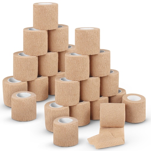 [BRSWIEILOB6QYEDI] Ever Ready First Aid Self Adherent Cohesive Bandages 3" x 5 Yards - 24 Count, Tan