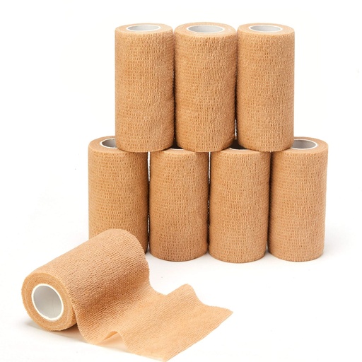 [BRSWYGD5OADWAFIV] Self Adhesive Bandage Tape (3 Inches X 5 Yards), Elastic Cohesive Bandage Medical Wrap for First Aid, Sports, Wrist & Ankle (4 inch, Count, 12)