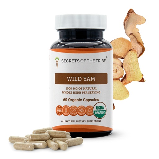 [BRSWGBL7CB5RYH3G] Secrets of the Tribe Wild Yam USDA Organic 60 Capsules | Made with Organic Vegetarian Capsules and Responsibly farmed Wild Yam (Dioscorea Villosa) Dried Root (60 Capsules)