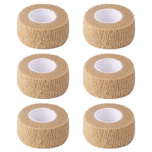 [BRSWYY32AENQMYLD] 6pc-1 Inch Wide Skin Colour Elastic Self- Adhesive Bandage Finger Tape,Wrap Bandages, for Wrist and Ankle for Chair and Table Legs to Reduce Friction and Noise