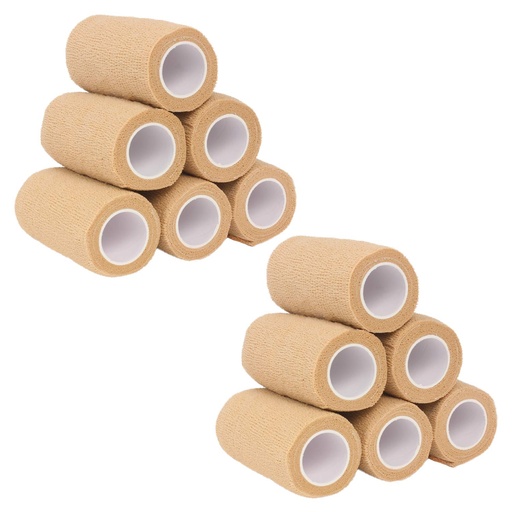 [BRSWKHY4AAPBODYU] Ever Ready First Aid Self Adherent Cohesive Bandages 4" x 5 Yards - 12 Count, Tan