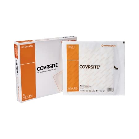 [BRSWGEI7O4FA4ETA] Smith+Nephew COVRSITE Plus Cover Dressing, Waterproof Dressing for Wounds, Absorbent and Gentle Adhesive Dressing Wound Care Products, 4 x 4 Inches