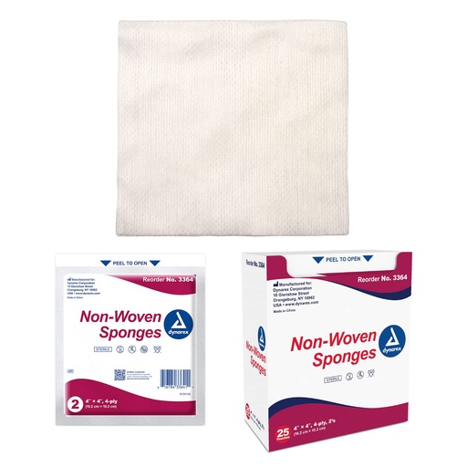 [BRSWIYA4DN5GMCAZ] GAUZE SPNG N-W ST 4X4 4PLY DYN Size: 25 by DYANAREX