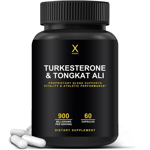 [BRSWYEIPCAPWCD3A] HUMANX Turkesterone & Tongkat Ali 900mg - Supports Energy, Stamina, and Muscle Recovery and Growth - Turkesterone Supplement - Tongkat Ali Supplement - Long Jack Extract (Eurycoma Longifolia)