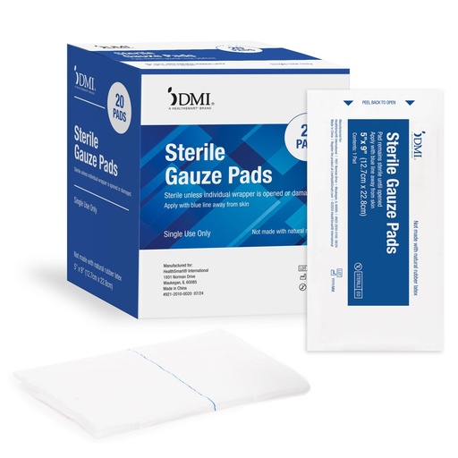 [BRSRABAODEFBYYAZ] DMI Sterile 20 Pack Abd Abdominal Combine Pads 5x9 Non-Stick Gauze Pads, Individually Wrapped-Highly Absorbent-Latex-Free, Wound Care Dressings Post-Surgery, First Aid Kits, Emts, Hospitals, Home