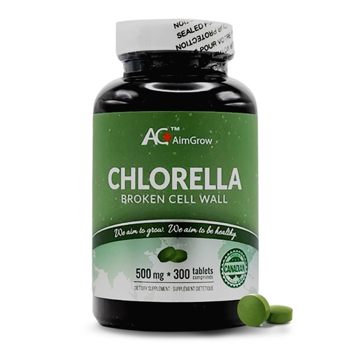 [BRSRAC3YCUIR6E3A] Chlorella Tablets with Broken Cell Wall, Canada, 500mg 300 Counts