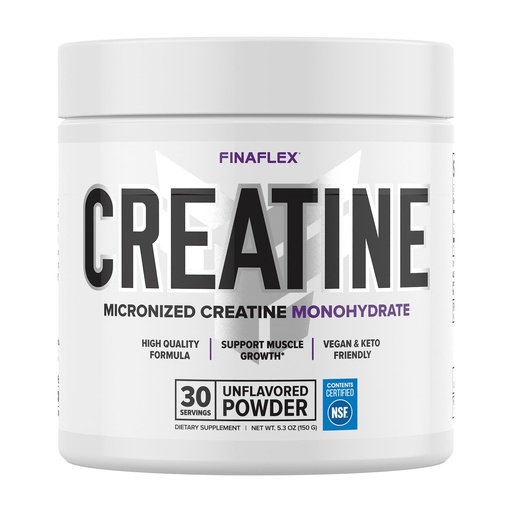 [BRSRMEA3AQFGKA3D] FINAFLEX PURE CREATINE, Unflavored - 5.3 oz - Promotes Muscular Strength, Size & Performance - 100% Pure, Micronized Creatine Monohydrate - NSF Certified - 30 Servings