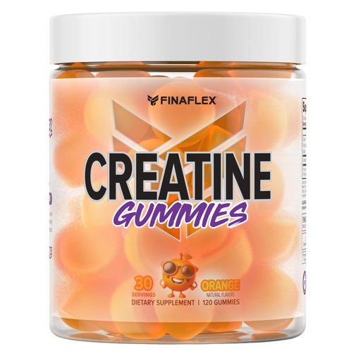[BRSREEAHCB5Q2YLJ] FINAFLEX Creatine Gummies - 120 Gummies - Orange Flavor - Promotes Muscular Strength, Size & Performance - 5g of Creatine Monohydrate Per Serving - 30 Servings