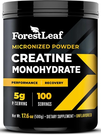 [BRSRGFAOBEPG23Y7] ForestLeaf Micronized Creatine Monohydrate Powder - Maximize Muscle Growth & Strength - Unflavored Creatine for Women and Men - 5G Per Serving - 100 Servings