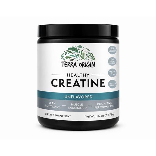 [BRSRGA36OF4GCYLB] TERRA ORIGIN Creatine Monohydrate Powder | 45 Servings | Micronized Creatine Supplement | Unflavored, Pure Creatine for Women & Men | Gluten Free, Sugar Free, Made in USA