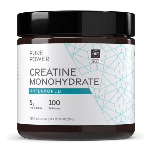 [BRSROAIZBAPAAE3V] Dr. Mercola Pure Power Creatine Monohydrate - Supports Strength & Performance - Unflavored - NSF Certified - Quick-Dissolving Powder - 17.60 oz - 100 Servings