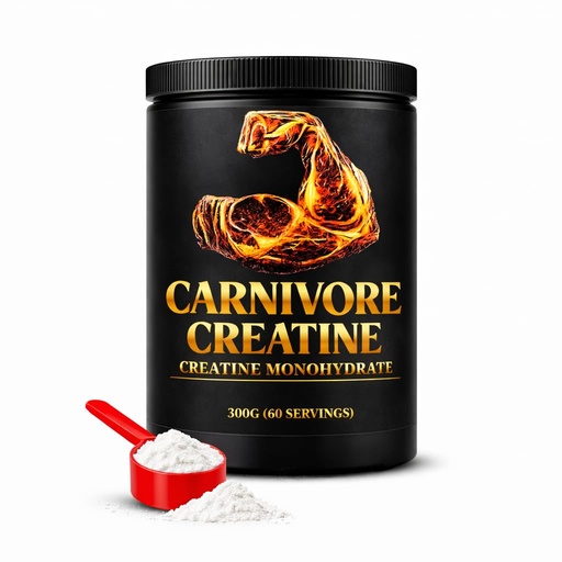 [BRSRGEIPAB6BGCAU] Carnivore Creatine® – Pure Micronized Creatine Monohydrate, No Fillers, Zero Carbs, Unflavored – 300g (60 Servings)