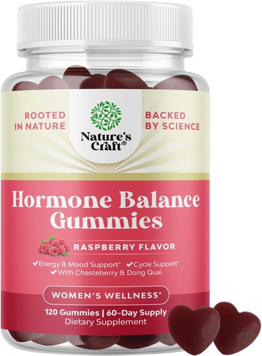 [BRSRMHAFCAHWY3QZ] Hormone Balance for Women Gummies of All Ages - PMS Support Supplement for Women to Support Menstrual Cycle & Hormonal Balance Menopause & Mood Swings with Vitamin B6 & Dong Quai - 120 Chews