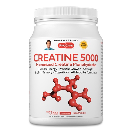 [BRSRGFT3BUCQYCQY] ANDREW LESSMAN Creatine 5000 Micronized Creatine Monohydrate. 240 Servings. Cellular Energy Muscle Strength & Growth. Brain Memory Cognition Athletic Performance. No Additives. Ultra-Pure Powder.